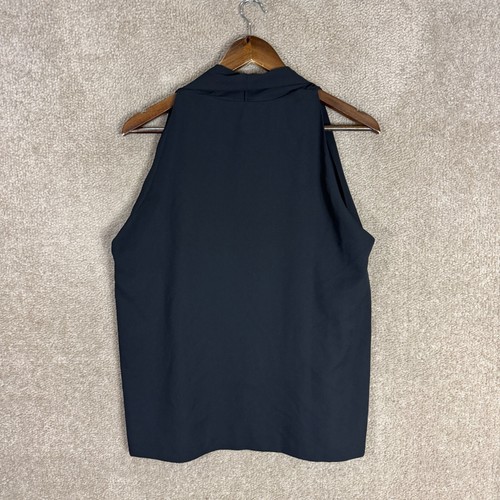 Diane Von Furstenberg Reagan Top Womens Medium M Black Draped Sleeveless Blouse - 第 9/10 張圖片