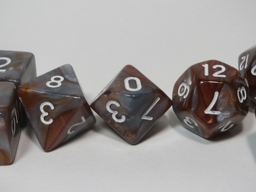NUEVO D&D RPG Juego de 11 dados - Meteorito Bronce Plata - Imagen 4 de 5