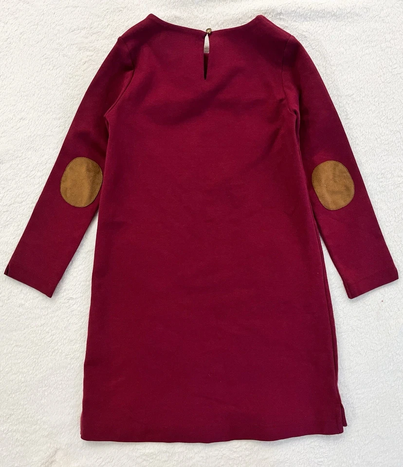 Hope & Henry Pocket Dress with Bow Girls Burgundy Long Sleeve Size 7 Christmas - Image 4 of 4