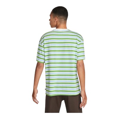 Nike SB Striped Skate Shirt Loose Fit Green Blue Mens Small DQ1862