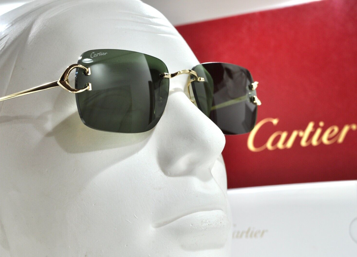 New Cartier Rimless Piccadilly bigC Decor silver Occhiali Frame