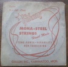 Antique Vintage New Old Stock Gibson Guitar "B" String in Original Package