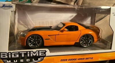 Jada BigTime Muscle 2008 Dodge Viper SRT10 Orange 1/24 Diecast Model NIB SEALED