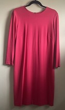 Ann Taylor Womens Dress Size 6 Long Sleeve Zipper Back Stretch Solid Pink