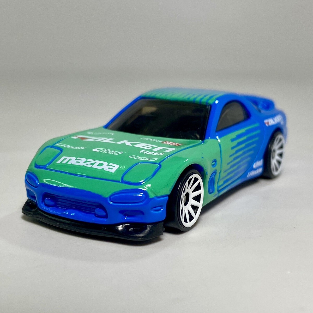 95 MAZDA RX-7 1:64 Diecast Diorama Model Car GReddy Falken Blue