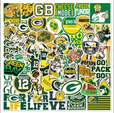 50pcs Waterproof Vinyl Stickers Green Bay Packers NFL Football Phone Luggage Car