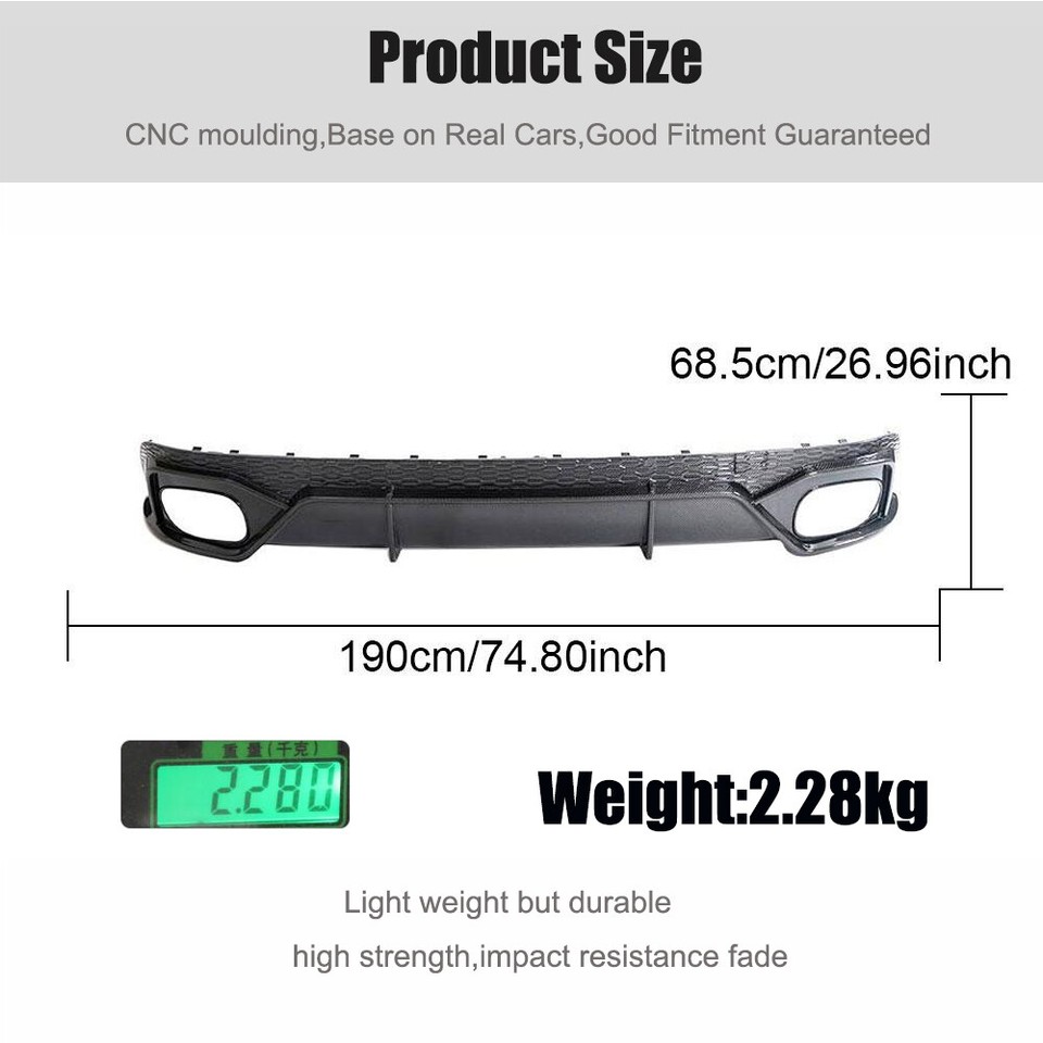 For Audi RS Q8 RSQ8 2021-2024 Real Carbon Rear Bumper Diffuser Lip ...