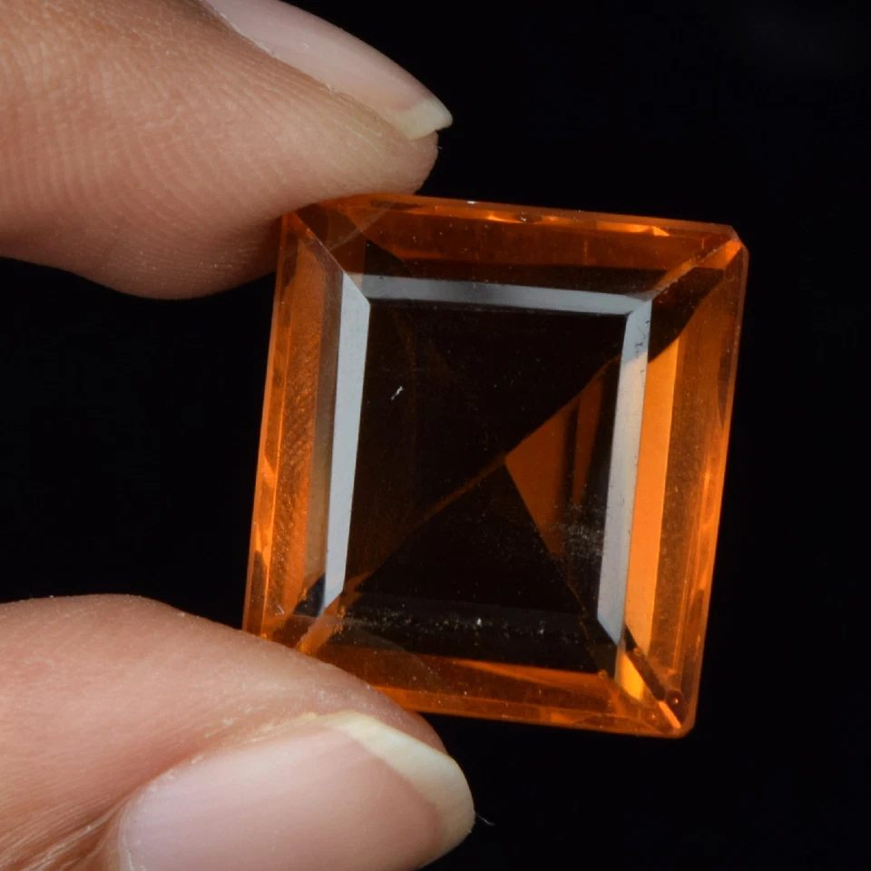 19 mm Yellow Citrine 22.50 Ct Square Faceted Cut Loose Gemstone for Ring/Pendant - Image 2 of 4