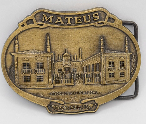 Vintage Mateus Product of Portugal Brass Belt Buckle Dreyfus, Ashby & Co