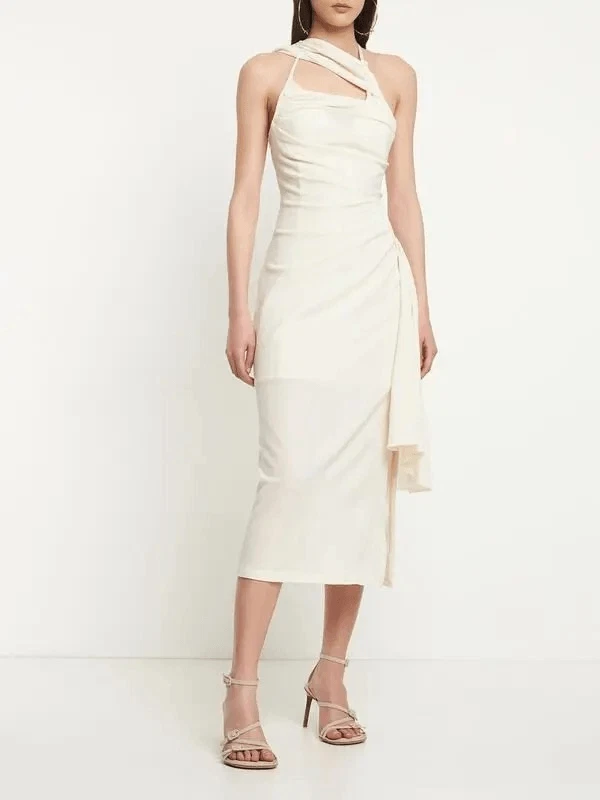 Abito midi JACQUEMUS La Robe Abanada in twill di lana