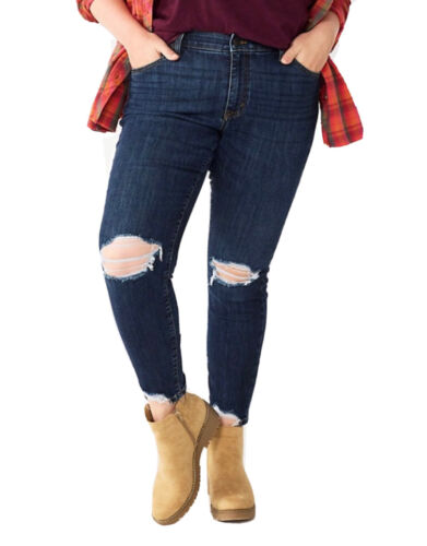 Neu mit Etikett Sonoma Skinny Jeans gerissen Größe 24W $ 50 Form Haltebund Komfort - Bild 1 von 10