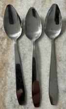 3 serrated grapefruit citrus spoons stainless steel glossy generic
