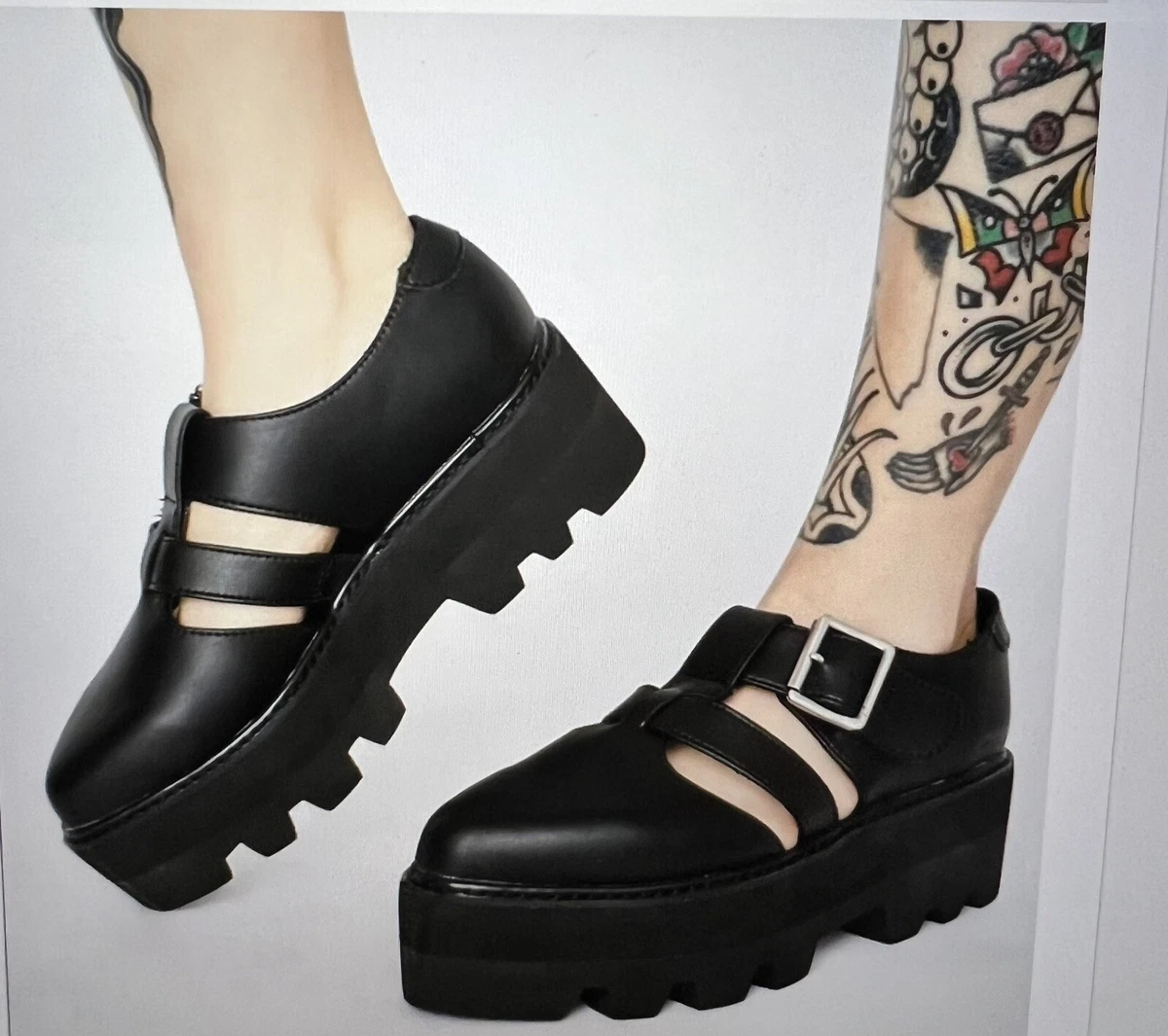 Black platform hotsell trainers womens uk