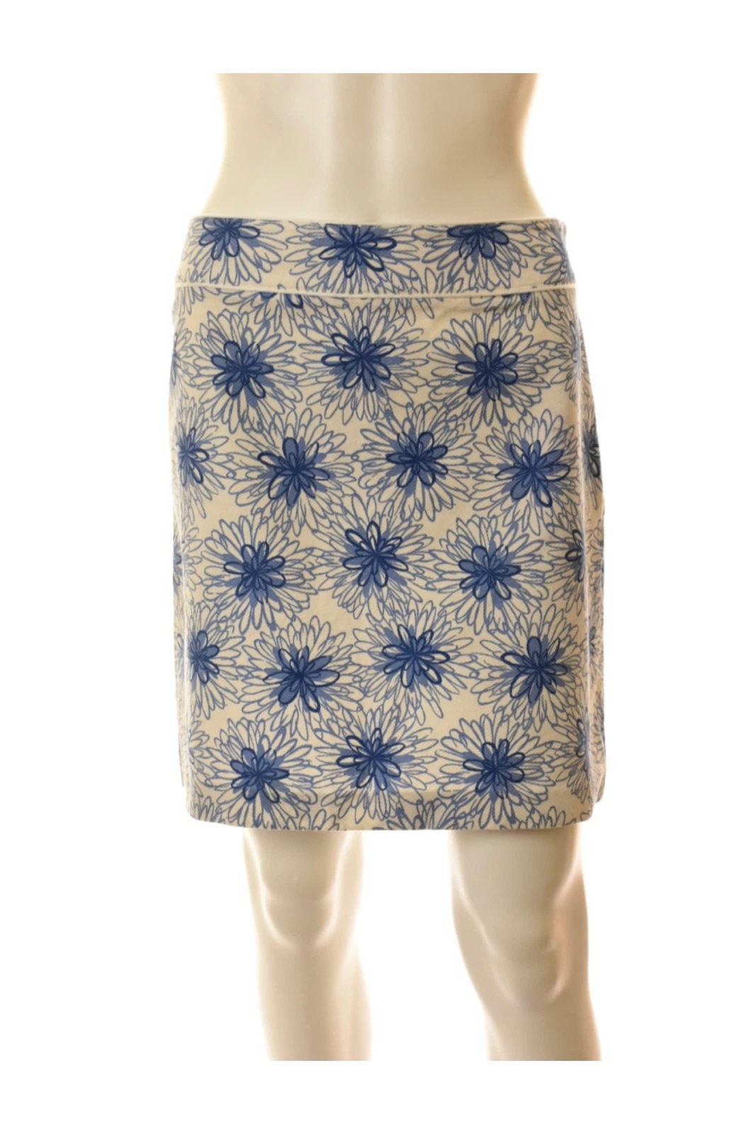 ANN TAYLOR LOFT blue floral cotton skirt Sz 12