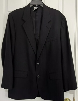 Claiborne Black Solid Stretch Suit Jacket 40R New with tags