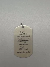 Stainless Steel Live Laugh Love Necklace & Key Chain