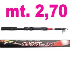 canna telescopica mt 2,70 pesca spinning cucchiaino fondo carpa trota lago gall