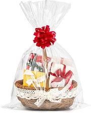 20Pcs Cellophane Bags 16X24 Cellophane Wrap for Baskets Large Clear Gift Party F