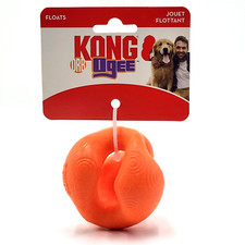 KONG Ogee Orb Ball Medium Orange Floating Bouncy Easy Grip Dog Fetch Toy 3"
