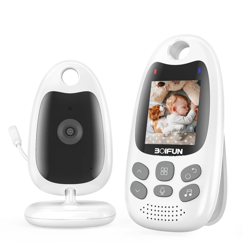 BOIFUN 2" Babyphone mit Kamera Tragbares Vox-Funktion Temperatursensor, Wecker - Bild 2 von 4