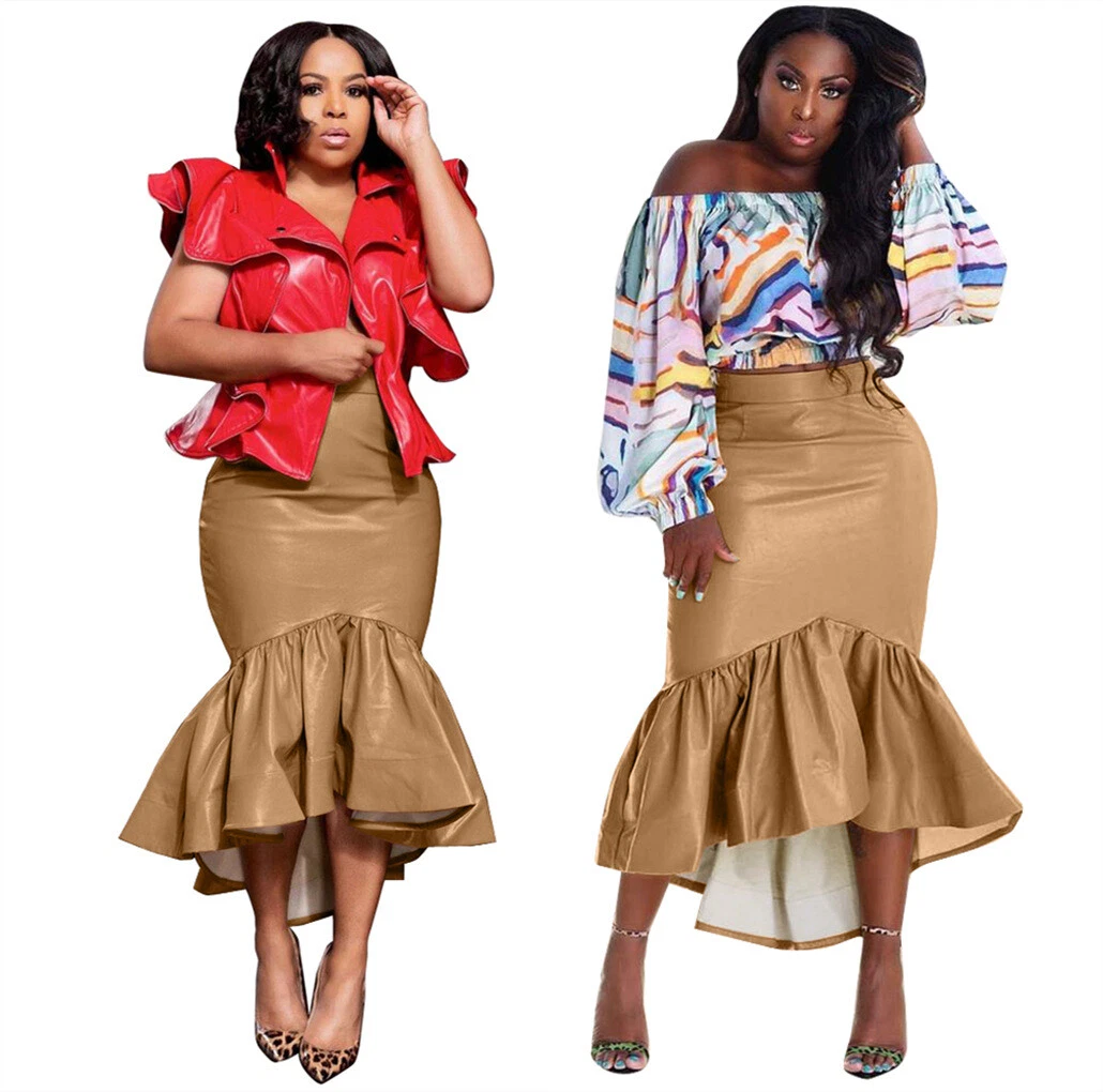 Bodycon clearance ruffle skirt
