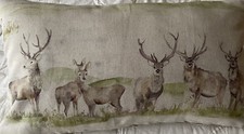 Handmade Voyage "Highland Stag" Fabric Cushion Cover 12"x20" Zipped 