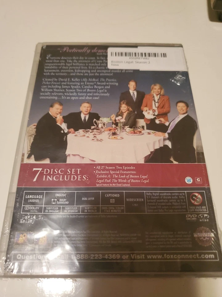 Boston Legal The Complete Second Season DVD Brand New 2009 20th Century Fox - Image 2 of 2