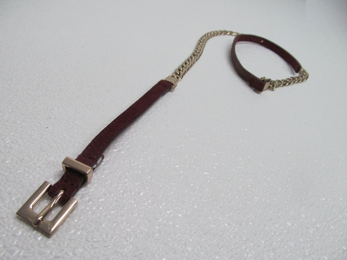Women’s Dark Brown Suede Gold Chain Link Belt with Gold Tone Buckle Med/Large GREYSON SUEDE BELT | B-low The Belt main image 3