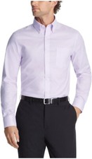 Tommy Hilfiger Men's Dress Shirt Regular Fit, Lavender, 18 in, 34-35