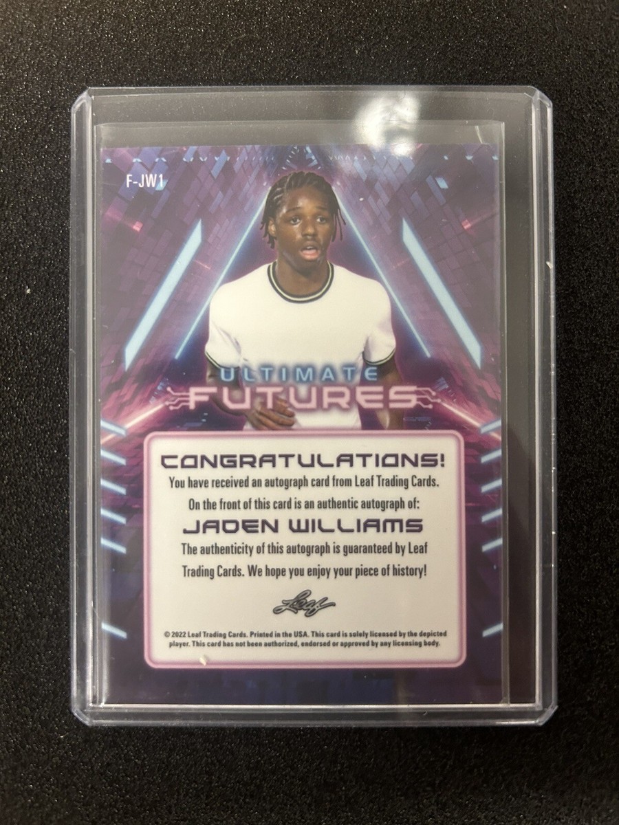 2022 LEAF ULTIMATE JADEN WILLIAMS 5/8 AUTO GREEN FUTURES AUTOGRAPH