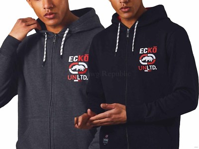 Ecko Unltd Herren Reißverschluss Fleece Kapuzenpullover Urban Sportkleidung