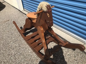 antique wooden rocking horse