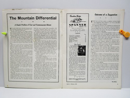 Vintage - "Spanner" Magazine - CANADIAN PACIFIC RAILWAYS - September 1949 - Picture 2 of 7