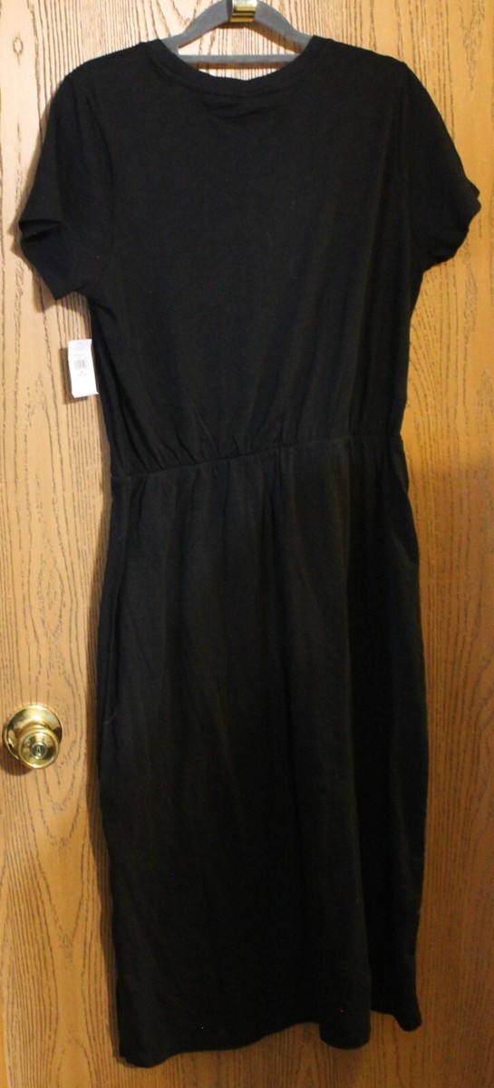 Old Navy - Solid Black Midi Dress - Women's 10P | eBay