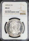 1878-CC Morgan Silver Dollar $1 NGC MS63 - Ships Free!