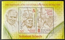 SOLOMON ISLANDS  970  Beautiful Mint NEVER Hinged Souvenir sheet POPE