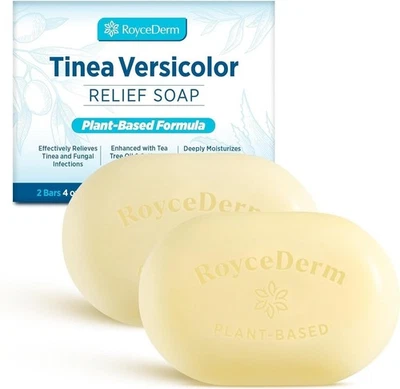 RoyceDerm Tinea Versicolor Soap: Tea Tree Oil & Sulfur Cleansing Bar 116g x 2