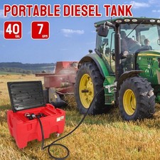 40Gallon 12V 3.7GPM Portable Gasoline Diesel Fuel Tank with Pump Manual Nozzle