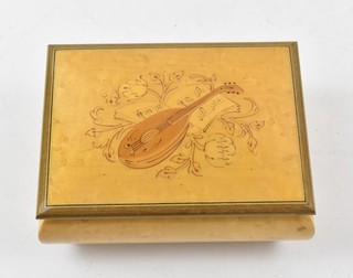 Vintage Reuge Wooden Music Box Swiss Musical Movement Clair de Lune Handcrafted
