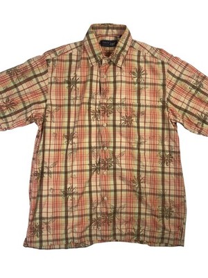 Arrow Blue Jean Co. Button Down Shirt Men's Medium Short Sleeve Plaid Floral