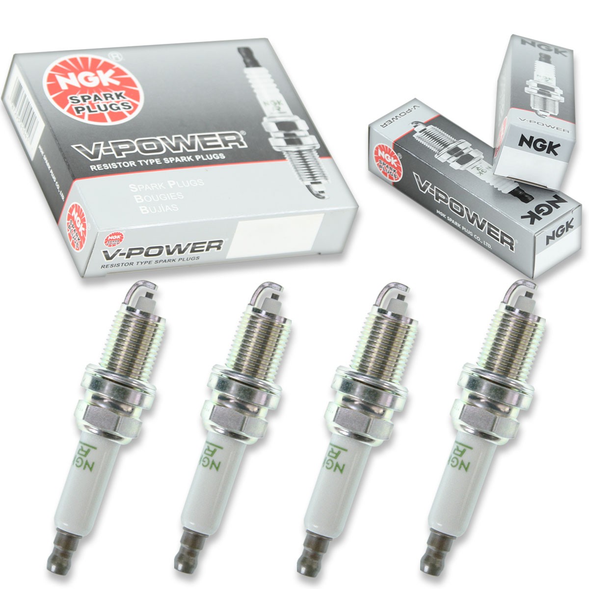 4 pc NGK 90318 ZFR6U-9 V-Power Spark Plugs for RC10MCC 25186682 Ignition xs