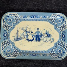 Vintage 1940-50's Wolverine-Tin Litho Delft Child s Tea Set Serving Tray