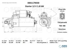 SEG Automotive 0001179030 Starter für CITROËN,DS,OPEL,PEUGEOT,VAUXHALL