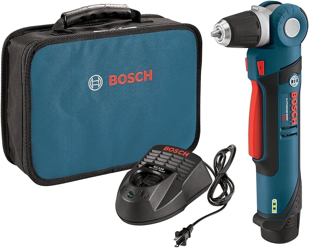 BOSCH PS11-102 12V Max 3/8 In. Right Angle Drill/Driver Kit with 2.0Ah Battery