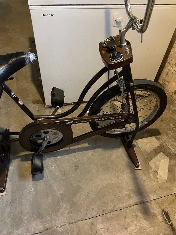 BICICLETA ESTÁTICA SCHWINN de lujo cobre dorado vintage velocímetro tensor temporizador Foto 2 de 4