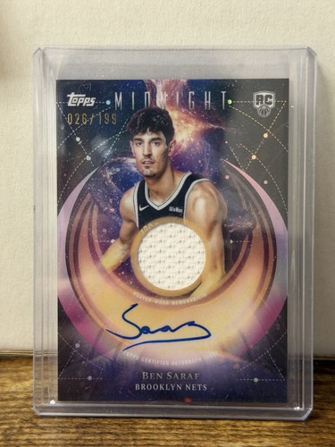 2025-26 Topps Midnight Basketball Ben Saraf Rookie Jersey Autographs /199 RJA-BS