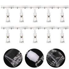 10Pcs Reusable Transparent Double Sided Clips Sign Holders for Office and Store