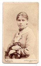 Antique CDV Circa 1890s Rockwood Gorgeous Young Lady In Dress NY NY