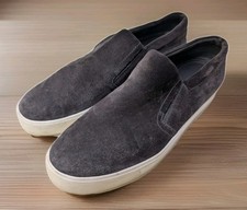 Vince Womens Warren Slip On Suede Platform Sneaker Rubber Gray Size 9 US