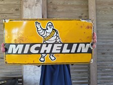 VINTAGE MICHELIN PORCELAIN SIGN ADVERTISING SIGN TIRES APPX 16"×8"